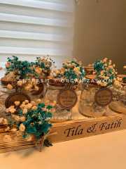 100 CC Cam Şişe Jel Mum Nikah Nişan Söz Bebek Şekeri Hediyelik