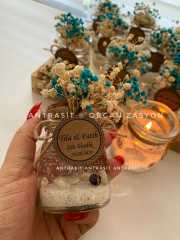 100 CC Cam Şişe Jel Mum Nikah Nişan Söz Bebek Şekeri Hediyelik