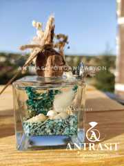 Turkuaz Yakılabilir Hediyelik Kare Kandil Nikah Nişan Söz Şekeri