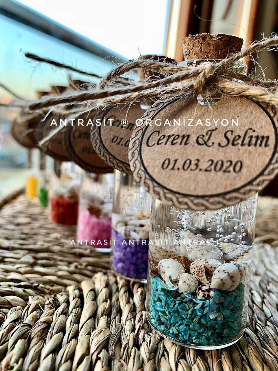 Tüp Şişe Jel Mum Nikah Nişan Söz Bebek Şekeri Hediyelik 6 Renk