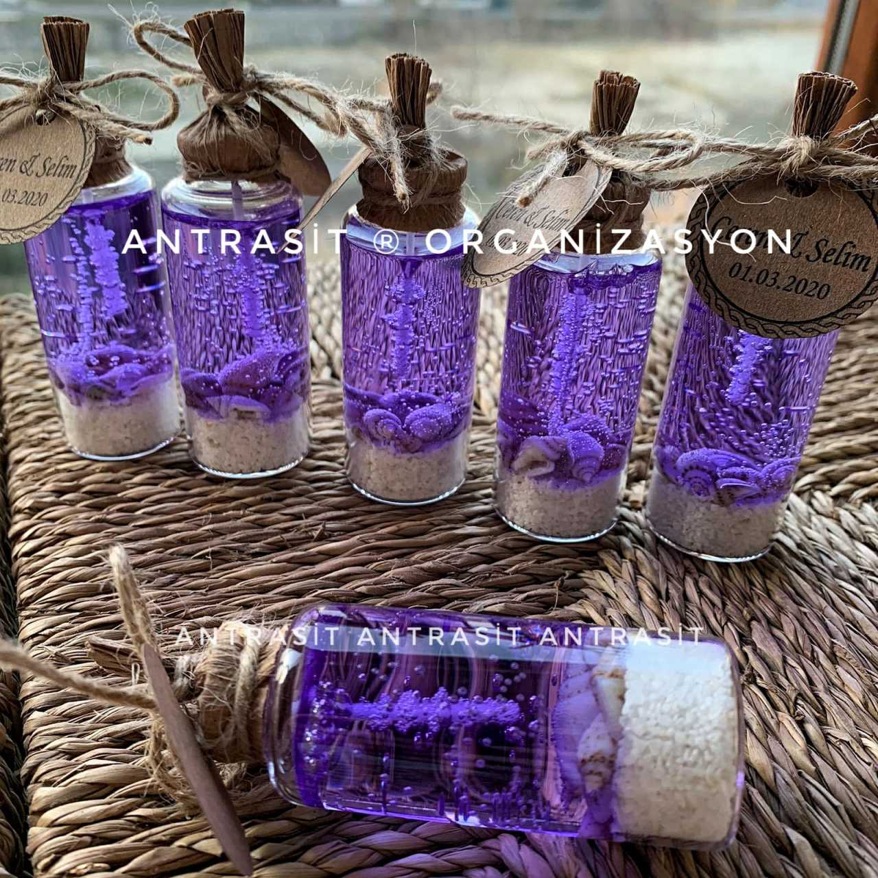 Pembe Mavi Mor Jel Mum Nikah Nişan Söz Bebek Şekeri Hediyelik