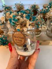 100 CC Cam Şişe Jel Mum Nikah Nişan Söz Bebek Şekeri Hediyelik