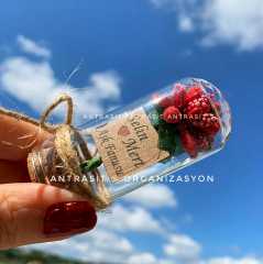 TASARIM ÜRÜNÜ MİNİ CAM FANUS HEDİYELİK SÖZ NİŞAN NİKAH ŞEKERİ