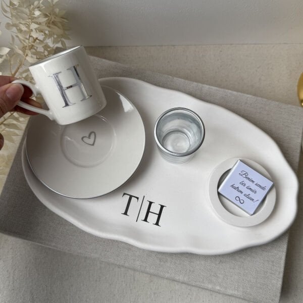 Damat Kahvesi Tepsi Seti Tam Takım -İsme Özel Damat Fincan Takımı  Ücretsiz Kargo