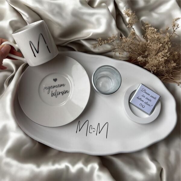 Damat Kahvesi Tepsi Seti Tam Takım -İsme Özel Damat Fincan Takımı  Ücretsiz Kargo