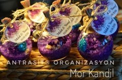 MOR YAKILABİLİR KANDİL NİKAH NİŞAN SÖZ BEBEK ŞEKERİ HEDİYELİK