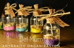 JEL MUM 25 CC CAM ŞİŞE NİKAH NİŞAN BEBEK ŞEKERİ HEDİYELİK 5 RENK