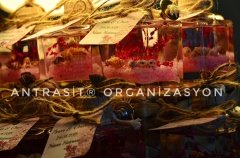 Yakılabilir Kandil Pembe Kare Şişe Nikah Nişan Söz Bebek Şekeri Hediyelik