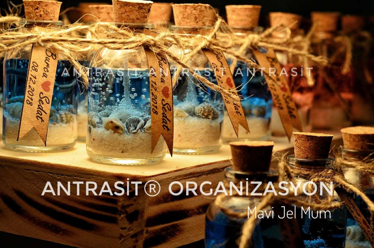 MAVİ PEMBE JEL MUM 25 CC ŞİŞE NİKAH NİŞAN BEBEK ŞEKERİ HEDİYELİK