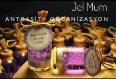 MAVİ MOR JEL MUM 25 CC CAM NİKAH NİŞAN BEBEK ŞEKERİ HEDİYELİK