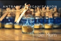 MAVİ MOR JEL MUM 25 CC CAM NİKAH NİŞAN BEBEK ŞEKERİ HEDİYELİK