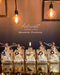 Yakılabilir Beyaz Kare Kandil Şişe Nikah Nişan Söz Bebek Şekeri Hediyelik