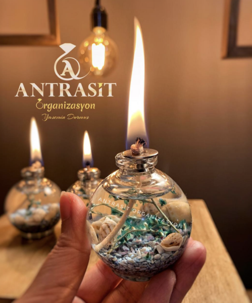 Yuvarlak Şişe Turkuaz Kandil Nikah Nişan Söz Bebek Şekeri Hediyelik