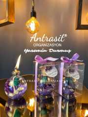 Antrasit Organizasyon Mor Kutulu Kandil Nikah Nişan Söz Bebek Hediyelik