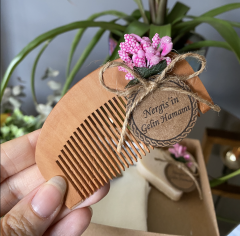 YENİ Gelin Hamamı Seti - Bambu Tarak + Kalp Sabun + Kese 3 lü Set - Yeni Model