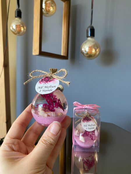 Antrasit Organizasyon Pembe Kutulu Kandil Nikah Nişan Söz Bebek Hediyelik