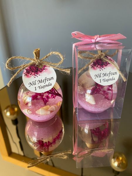 Antrasit Organizasyon Pembe Kutulu Kandil Nikah Nişan Söz Bebek Hediyelik