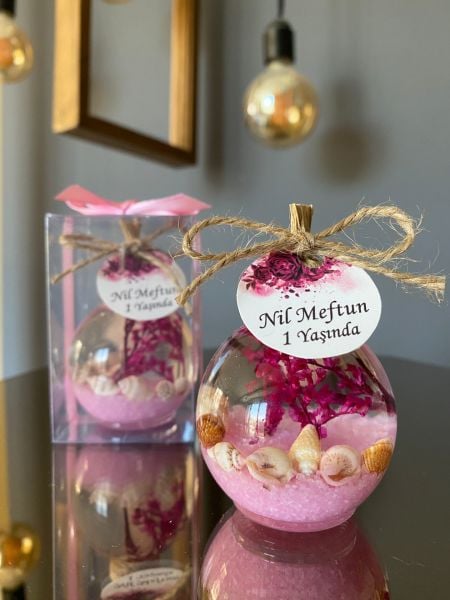 Antrasit Organizasyon Pembe Kutulu Kandil Nikah Nişan Söz Bebek Hediyelik
