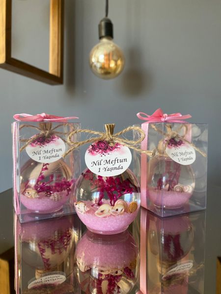 Antrasit Organizasyon Pembe Kutulu Kandil Nikah Nişan Söz Bebek Hediyelik