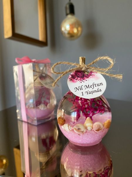 Antrasit Organizasyon Pembe Kutulu Kandil Nikah Nişan Söz Bebek Hediyelik