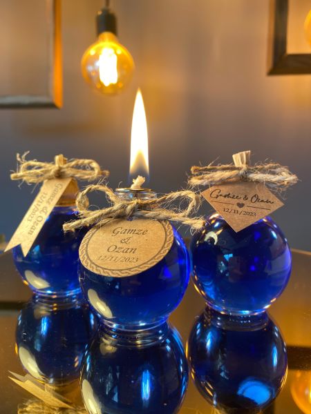 Antrasit Organizasyon Mavi Kutulu Kandil Nikah Nişan Söz Bebek Hediyelik