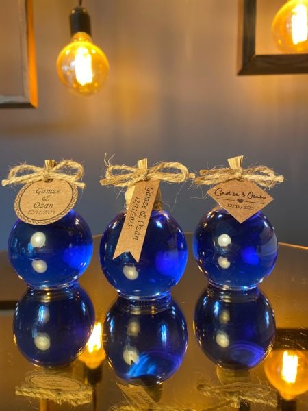 Antrasit Organizasyon Mavi Kutulu Kandil Nikah Nişan Söz Bebek Hediyelik