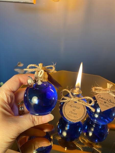 Antrasit Organizasyon Mavi Kutulu Kandil Nikah Nişan Söz Bebek Hediyelik