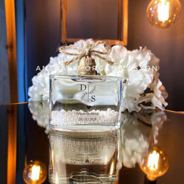 İncili Kandil 50 CC Cam Şişe Nikah Nişan Söz Bebek Şekeri Hediyelik