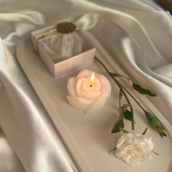 KUTULU Gül Mum Nikah Nişan Söz Bebek Şekeri Hediyelik Antrasit Organizasyon