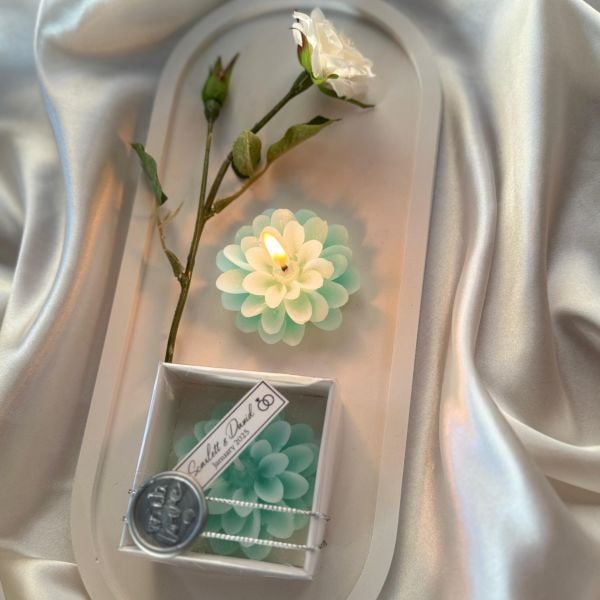 KUTULU Lotus Mum Nikah Nişan Söz Bebek Şekeri Hediyelik Antrasit Organizasyon