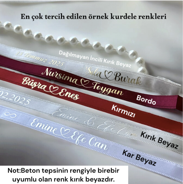 Beyaz Seri Söz Nişan Yüzük Tepsisi Ve Damat Fincanı Tepsisi İsme Özel Tam Takım - Altın Detaylar - ÜCRETSİZ KARGO