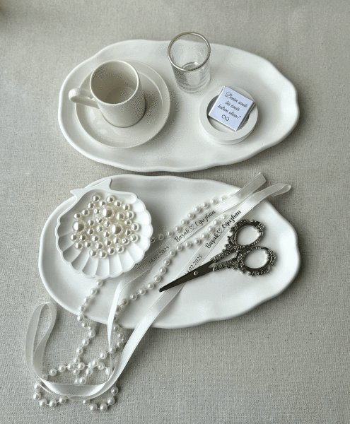 BETON SET Söz Nişan Yüzük Tepsisi Ve Damat Fincanı Tepsisi  Tam Takım - ÜCRETSİZ KARGO