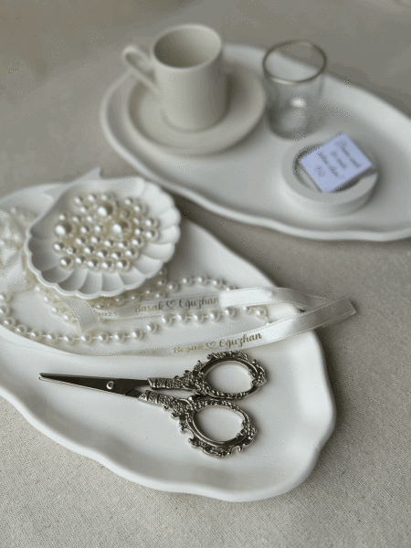 BETON SET Söz Nişan Yüzük Tepsisi Ve Damat Fincanı Tepsisi  Tam Takım - ÜCRETSİZ KARGO