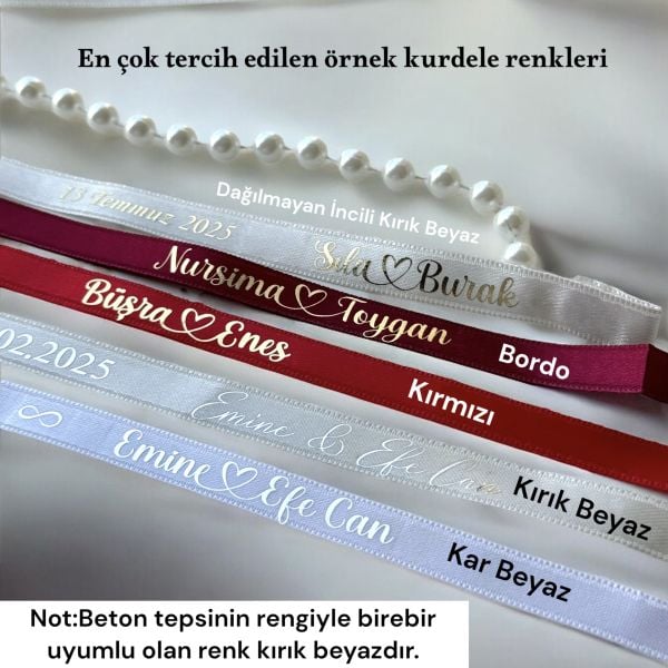 Yeni Model Beyaz Seri Söz Nişan Yüzük Tepsisi Ve Damat Fincanı Tepsisi İsme Özel Tam Takım  - ÜCRETSİZ KARGO