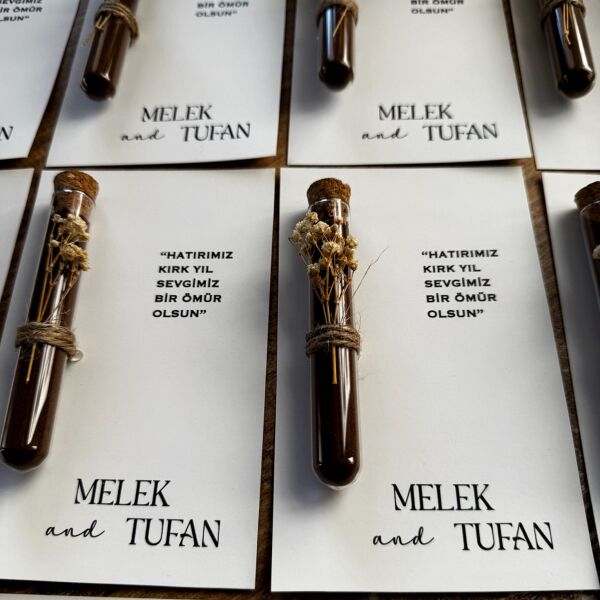 Antrasit Organizasyon Kişiye Özel Kartlı Kahve Şişesi Nikah Nişan Söz Hediyelik