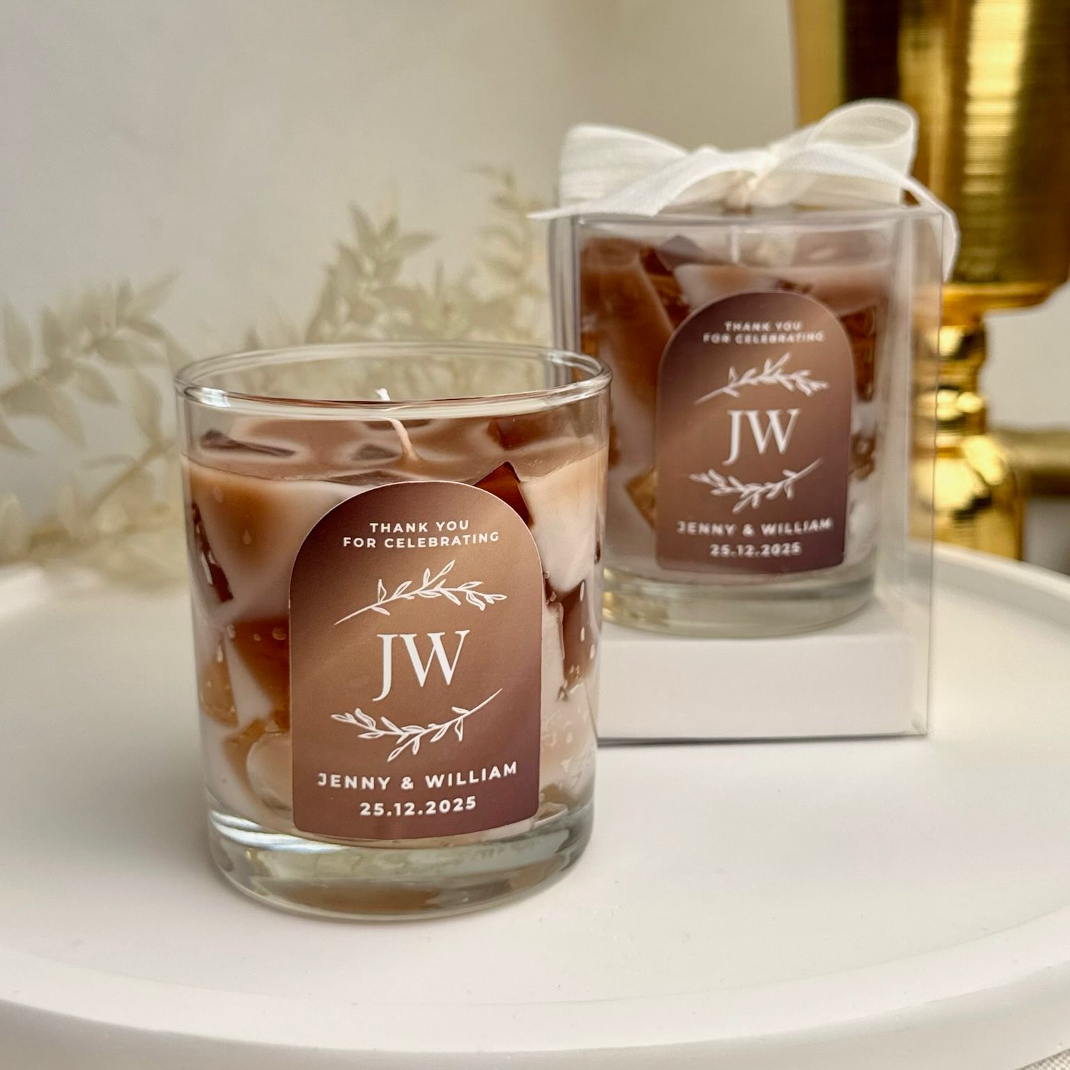 Iced Coffee Candle Büyük Bardak Buzlu Kahve Mum Hediyelik - Düğün, Nikah, Nişan, Söz, Bebek Mum Hediyelik Antrasit Organizasyon