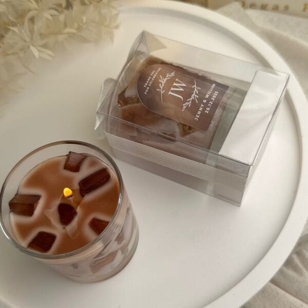 Iced Coffee Candle Büyük Bardak Buzlu Kahve Mum Hediyelik - Düğün, Nikah, Nişan, Söz, Bebek Mum Hediyelik Antrasit Organizasyon