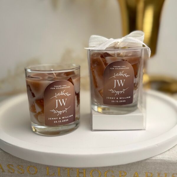 Iced Coffee Candle Büyük Bardak Buzlu Kahve Mum Hediyelik - Düğün, Nikah, Nişan, Söz, Bebek Mum Hediyelik Antrasit Organizasyon