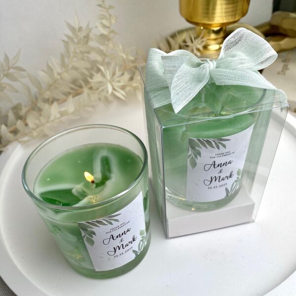 Iced Matcha Tea Candle Büyük Bardak Buzlu Matcha Çay Mum Hediyelik - Düğün, Nikah, Nişan, Söz, Bebek Mum Hediyelik Antrasit Organizasyon