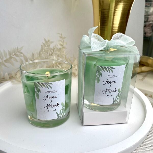 Iced Matcha Tea Candle Büyük Bardak Buzlu Matcha Çay Mum Hediyelik - Düğün, Nikah, Nişan, Söz, Bebek Mum Hediyelik Antrasit Organizasyon