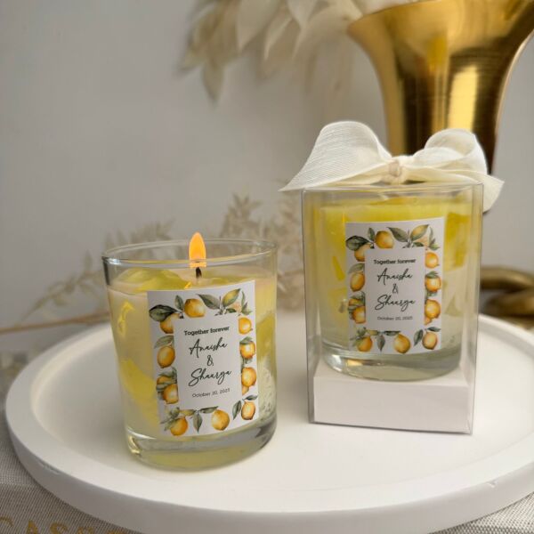 Iced Lemon Candle Büyük Bardak Buzlu Limon Mum Hediyelik - Düğün, Nikah, Nişan, Söz, Bebek Mum Hediyelik Antrasit Organizasyon
