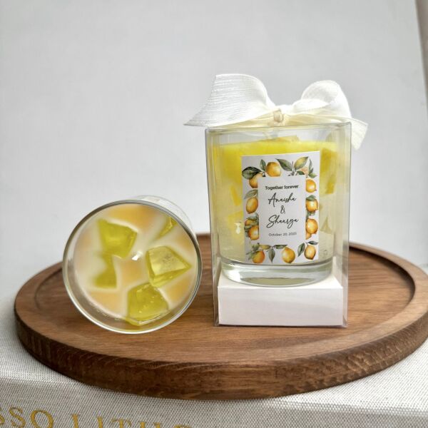 Iced Lemon Candle Büyük Bardak Buzlu Limon Mum Hediyelik - Düğün, Nikah, Nişan, Söz, Bebek Mum Hediyelik Antrasit Organizasyon