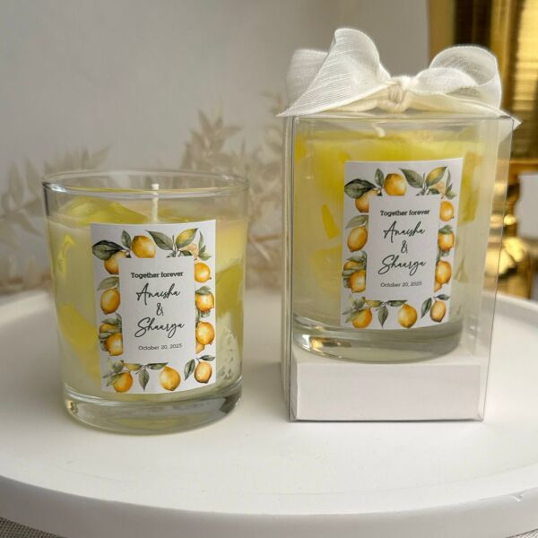 Iced Lemon Candle Büyük Bardak Buzlu Limon Mum Hediyelik - Düğün, Nikah, Nişan, Söz, Bebek Mum Hediyelik Antrasit Organizasyon