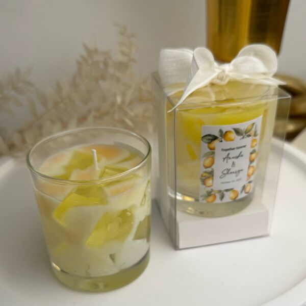 Iced Lemon Candle Büyük Bardak Buzlu Limon Mum Hediyelik - Düğün, Nikah, Nişan, Söz, Bebek Mum Hediyelik Antrasit Organizasyon