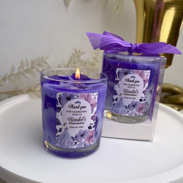 Iced Lavender Candle Büyük Bardak Buzlu Lavanta Mum Hediyelik - Düğün, Nikah, Nişan, Söz, Bebek Mum Hediyelik Antrasit Organizasyon