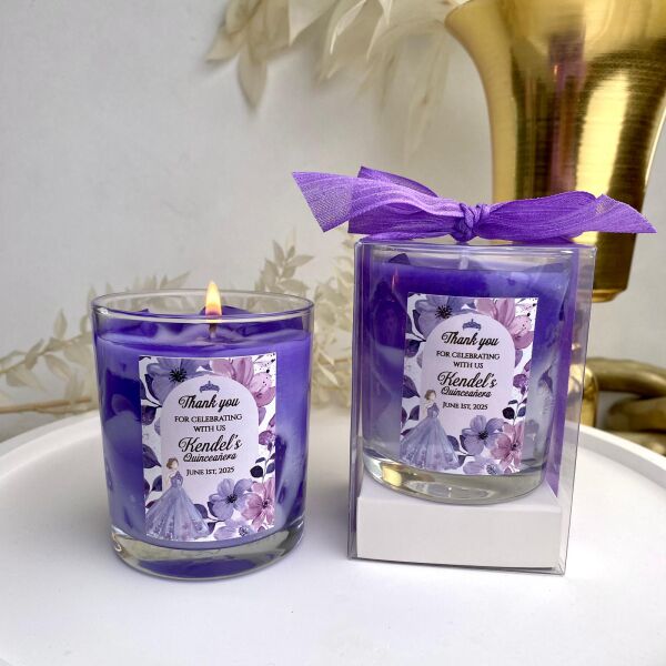 Iced Lavender Candle Büyük Bardak Buzlu Lavanta Mum Hediyelik - Düğün, Nikah, Nişan, Söz, Bebek Mum Hediyelik Antrasit Organizasyon