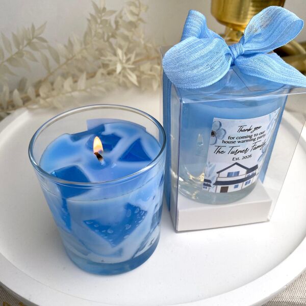 Iced Ocean Candle Büyük Bardak Buzlu Okyanus Mum Hediyelik - Düğün, Nikah, Nişan, Söz, Bebek Mum Hediyelik Antrasit Organizasyon