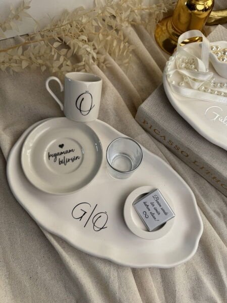 Damat kahvesi fincanı İsme Özel Yazılı - 1 ADET FİNCAN + 1 ADET FİNCAN TABAĞI - gold veya gümüş yazılabilir - Su bardağı seçimlerden ekstra eklenebilir